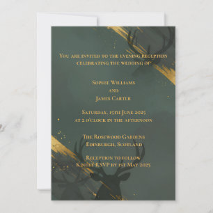 Dark Teal Gold Evening Invitation Scottish Highl