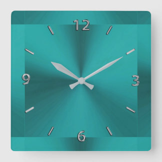 Dark Teal Green Metallic Clock