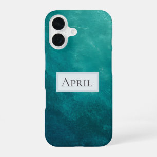 Dark Teal Ombre Texture iPhone 16 Case