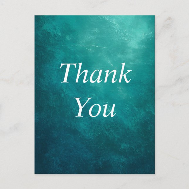 Dark Teal Ombre Texture Thank You Card (Front)