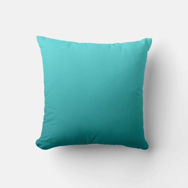 “Dark Teal Ombre” Throw Pillow (Front)