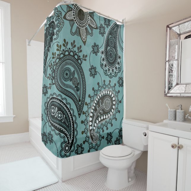 Dark teal paisley (In Situ)