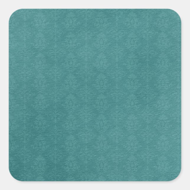 Dark Teal Pattern Square Sticker (Front)