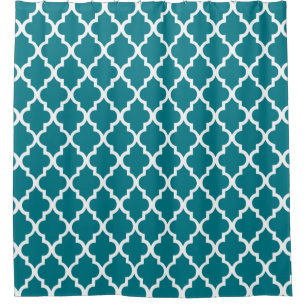 Dark Teal Quatrefoil Pattern
