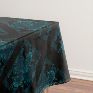 Dark Teal Roses Wedding Tablecloth