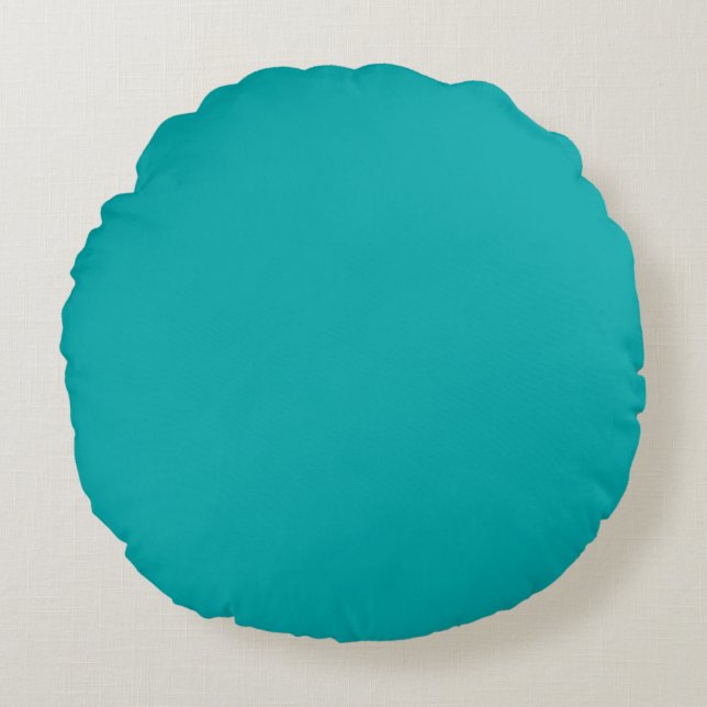 Dark Teal Round Pillow (Front)