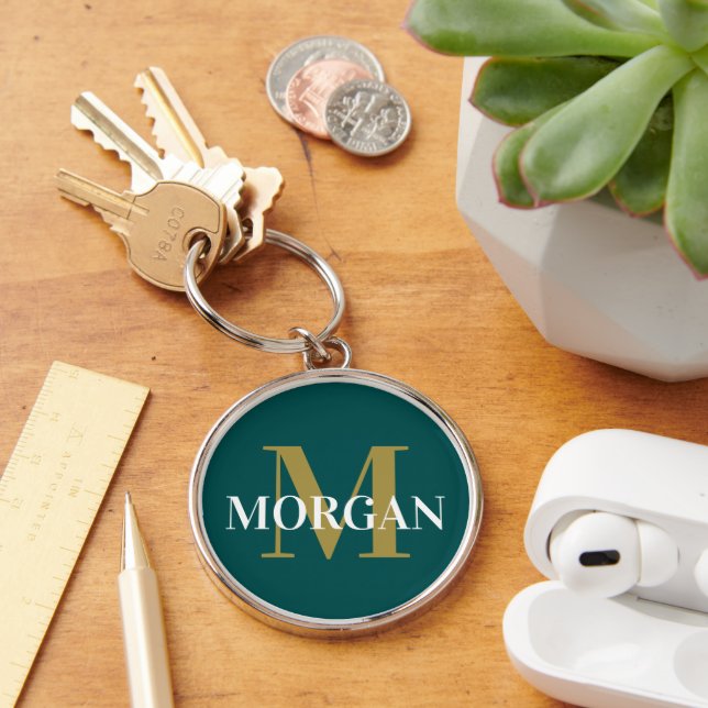Dark Teal Solid Colour Keychain (Desk)