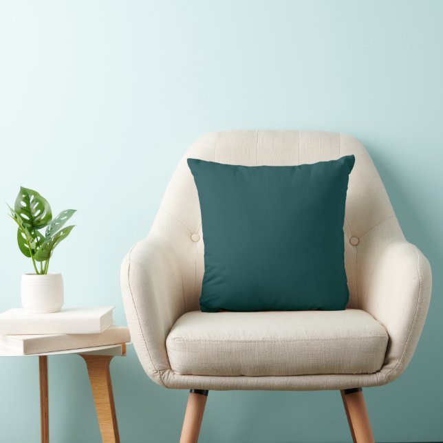 Dark Teal Solid Colour Throw Pillow (Chair)