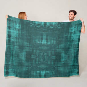 Dark Teal Subtle Suede Look Pattern  Fleece Blanket