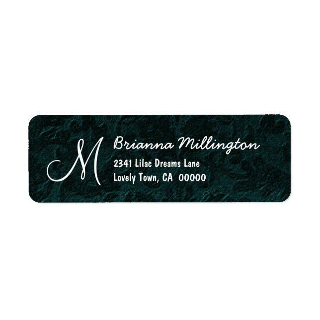 DARK TEAL Textured Background Monogram Version 003 (Front)