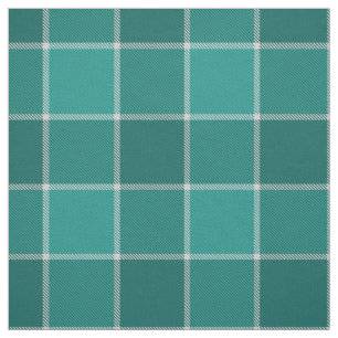 dark teal turquoise chequered plaid fabric