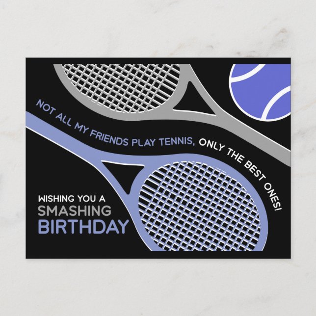 Dark Tennis 🎾 Bonne Carte Postale Anniversaire (Devant)
