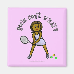 Dark Tennis Player Girl Magnet