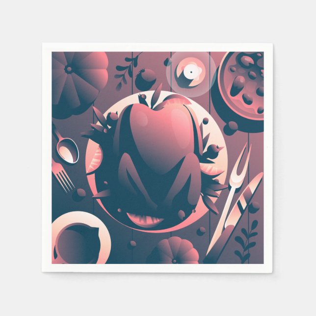 dark thanksgiving dinner napkin (Front)