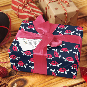 Dark Theme Tortoise Cartoon Wrapping Paper