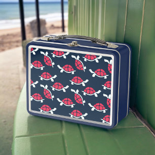 Dark Theme Tortoise Metal Lunch Box