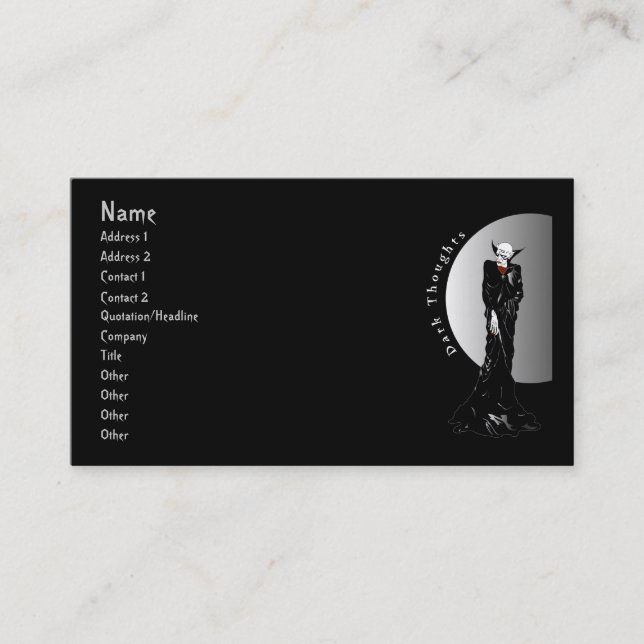 Dark Thoughts Business Card (Front)