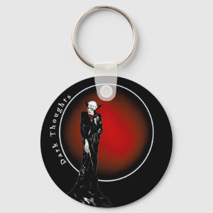 Dark Thoughts Illustration Keychain
