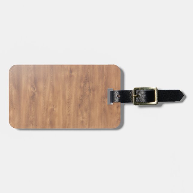 Dark timber pattern luggage tag (Front Horizontal)