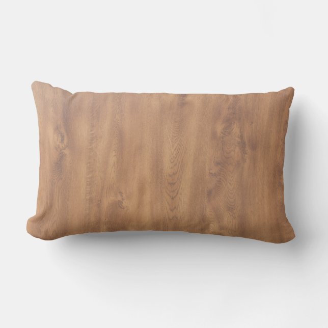 Dark timber pattern lumbar pillow (Front)
