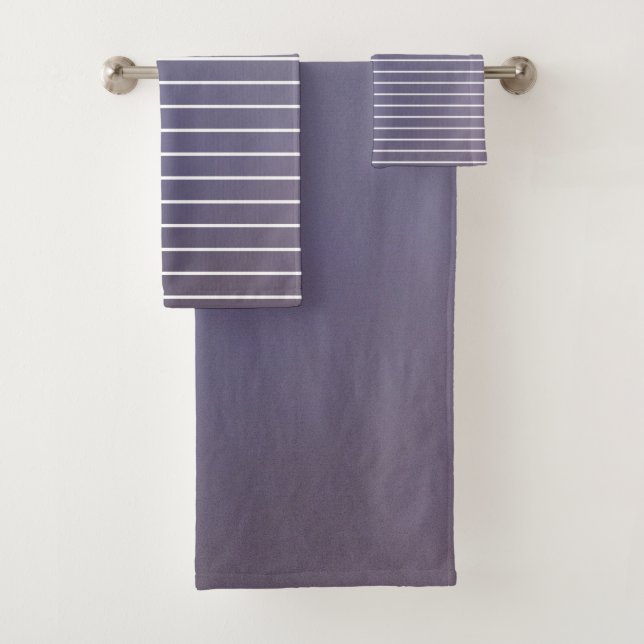 Dark To Light Plum Purple Bath Towel Set (Insitu)