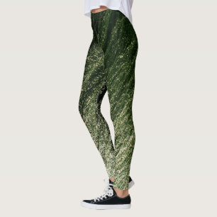 Dark to Pastel Jade Ombre Glitter, Earth Element Leggings
