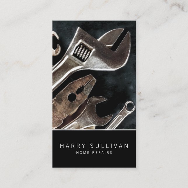 Dark Tools Home Repair Handyman Business Card (Front)