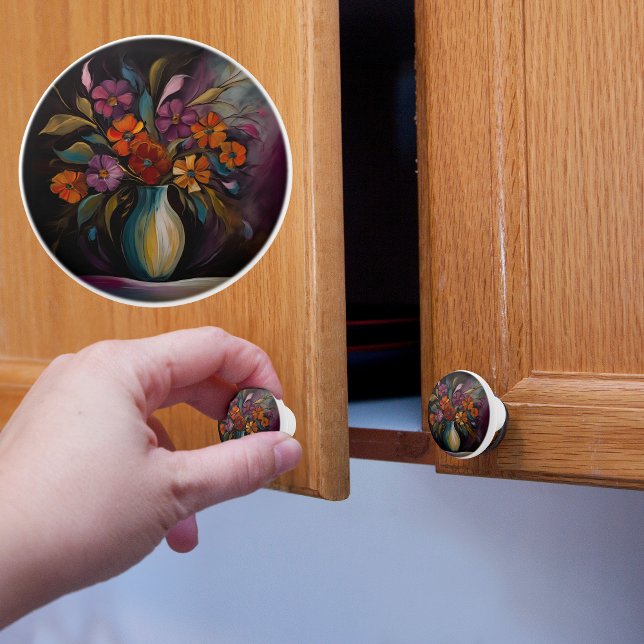 Dark Traditional Flower Vase  Ceramic Knob (Creator Uploaded)