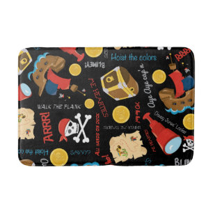 Dark Treasure Island Party Pirate Bath Mat