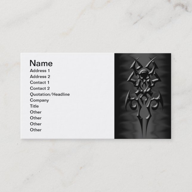 dark tribal businesscards business card (Front)
