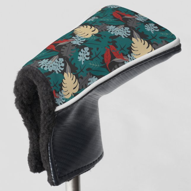 Dark Tropical Golf Head Cover (3/4 Front)