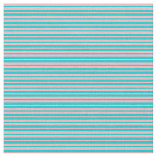 Dark Turquoise and Light Pink Coloured Stripes Fabric