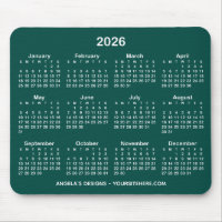 Dark Turquoise and White Calendar Promotional