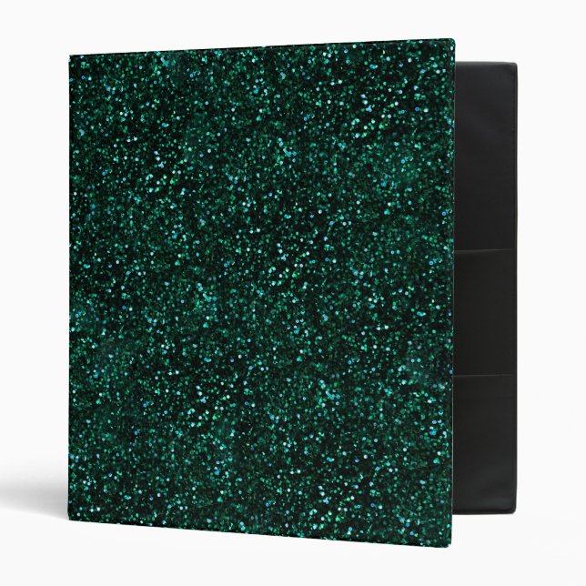 Dark Turquoise Blue Green Glitter Binder (Front/Inside)