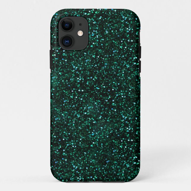 Dark Turquoise Blue Green Glitter Case-Mate iPhone Case (Back)
