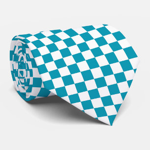 Dark turquoise chequered  tie