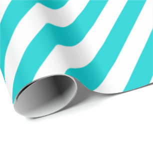 Dark Turquoise Diagonal Stripe Wrapping Paper