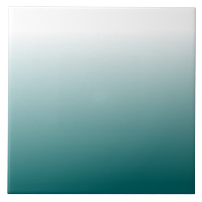 Dark Turquoise gradient ombre squares ceramic tile (Front)