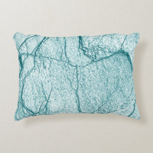 Dark Turquoise Marble Look Accent Pillow