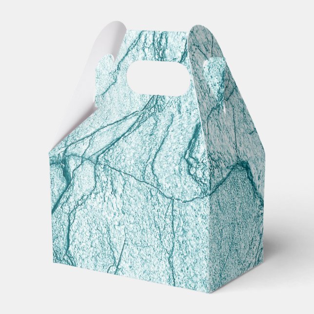 Dark Turquoise Marble Look Favor Box (Front Side)