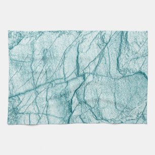 Dark Turquoise Marble Look Kitchen Towel