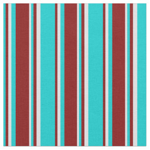 Dark Turquoise, Maroon, and Lavender Stripes Fabric