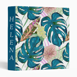 Dark turquoise monstera, delicate peach and yellow binder