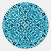 Dark Turquoise Paisley Western Bandana Scarf Print