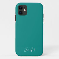 Dark Turquoise Solid Colour Custom Monogram