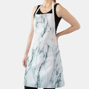 Dark Turquoise Vein Marble Look Apron