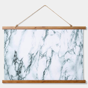 Dark Turquoise Vein Marble Look Hanging Tapestry