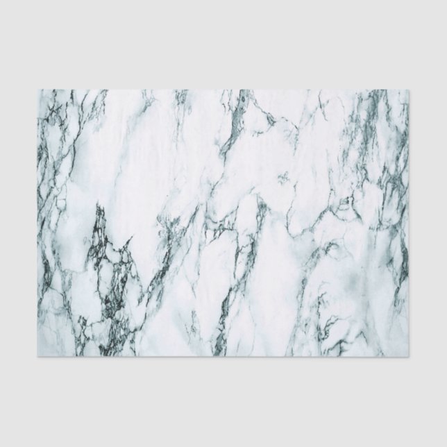 Dark Turquoise Vein Marble Look Tissue Paper (Front)