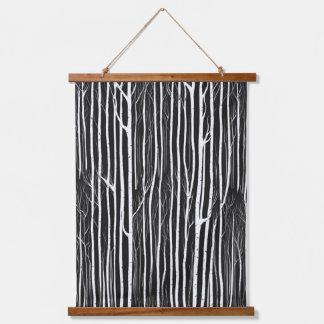 Dark Udoo Forest Monochrome Visual Hanging Tapestry