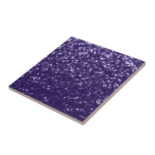 Dark ultra violet purple glitter sparkles tile
